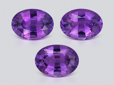Set of amethysts oval cut 18.61carats, Brazil photo