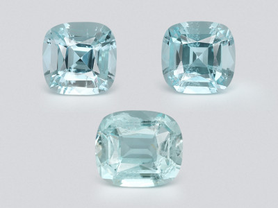 Set of aquamarines cushion cut  3.54 carats, Madagascar photo