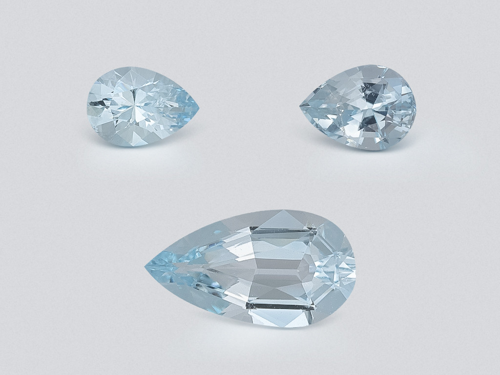 Set of aquamarines pear cut 1.48 carats, Madagascar Image №1