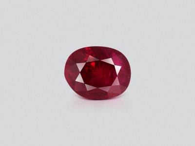 Unheated ruby Intense Red oval cut  1.30 carats, Burma (Mogok) photo
