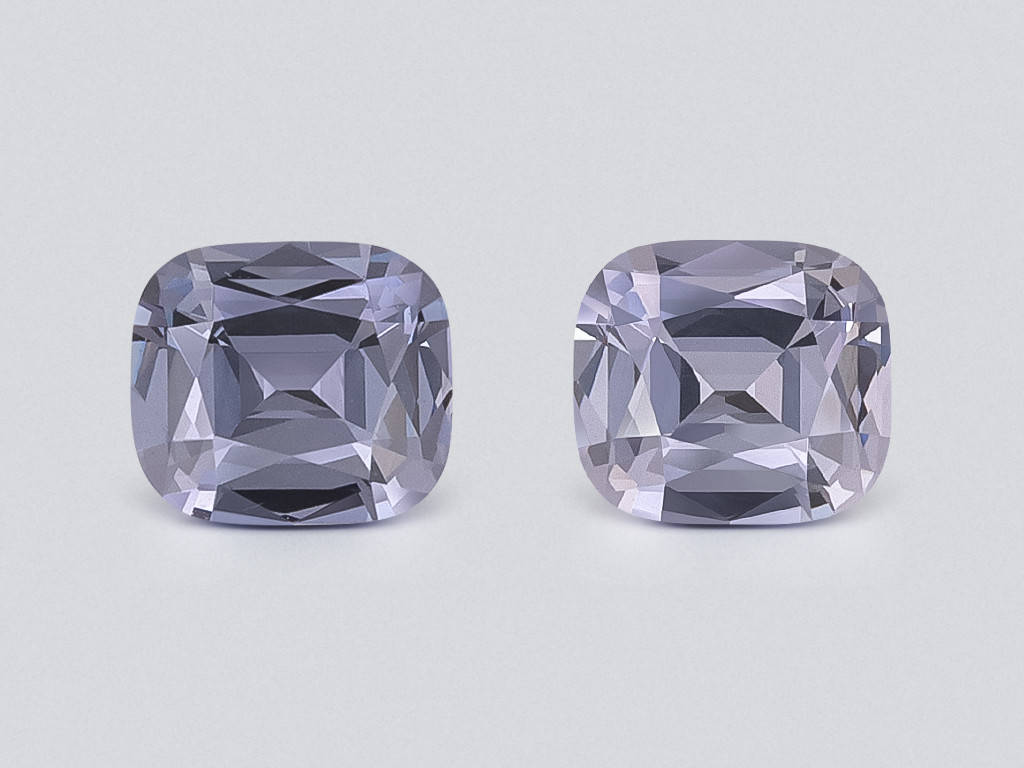 Pair of gray spinels cushion cut  0.72 carats, Tanzania Image №1