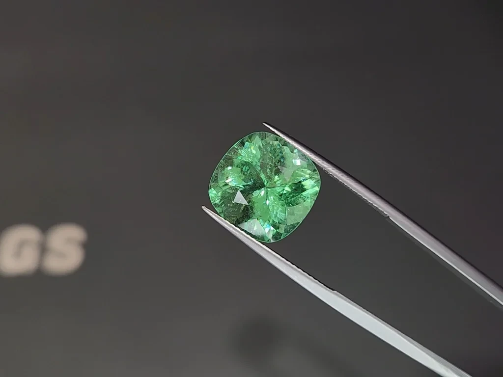 Neon Green Paraiba tourmaline in cushion cut 9,17 carats, Mozambique Image №3