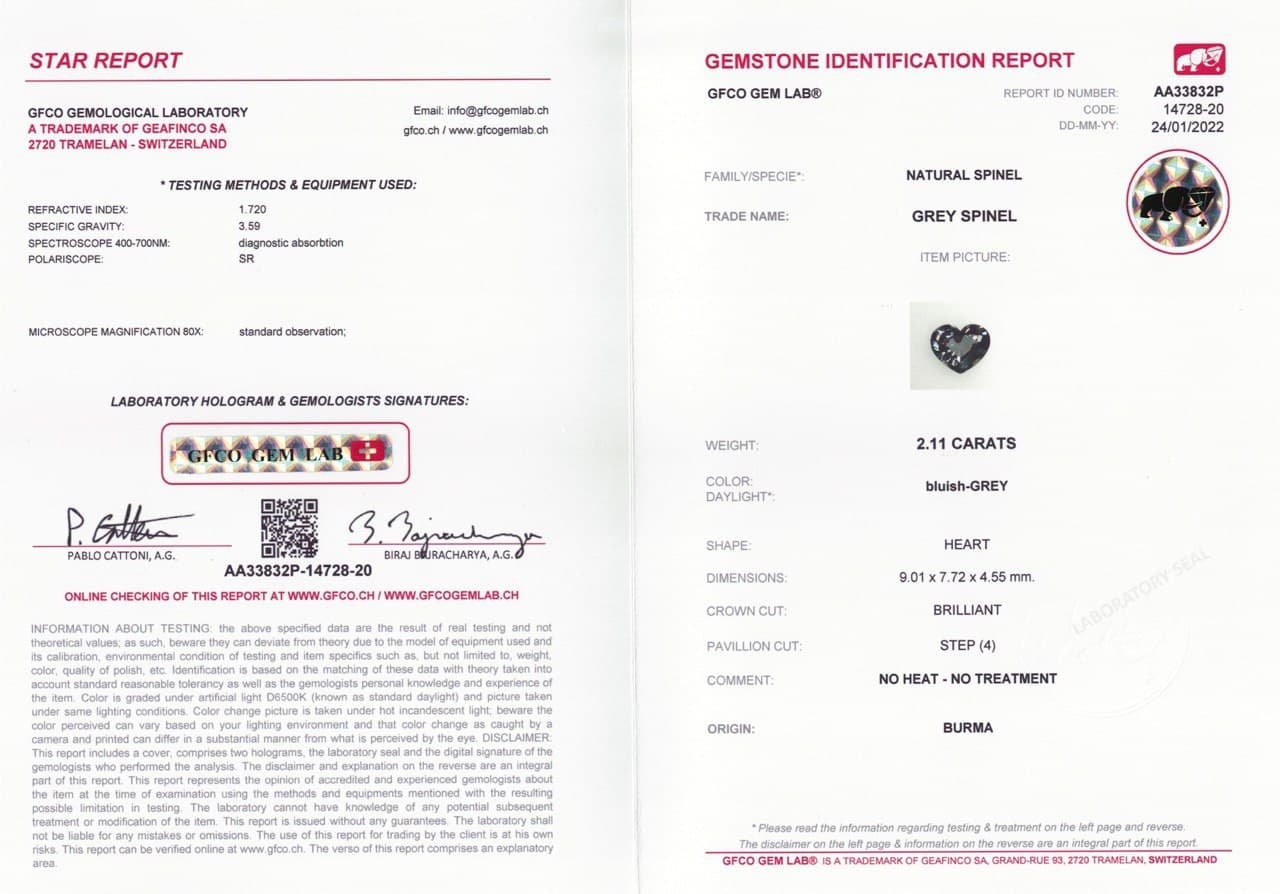 Heart cut Burmese steel spinel 2.11 ct Image №5
