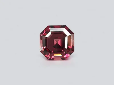 Red-pink octagon cut garnet from Tanzania 3.04 ct photo