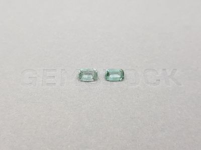 Pair of bluish-green cushion cut tourmalines 0.85 ct photo