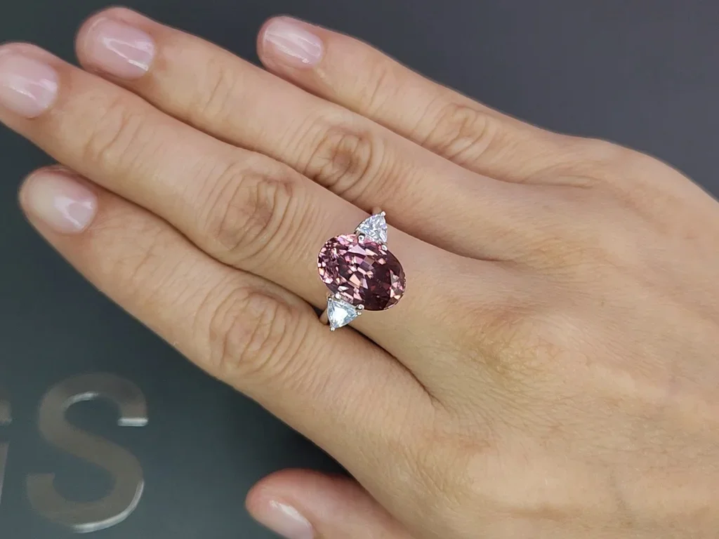 Rare natural pink zircon in oval cut 9.16 carats, Sri Lanka Image №5