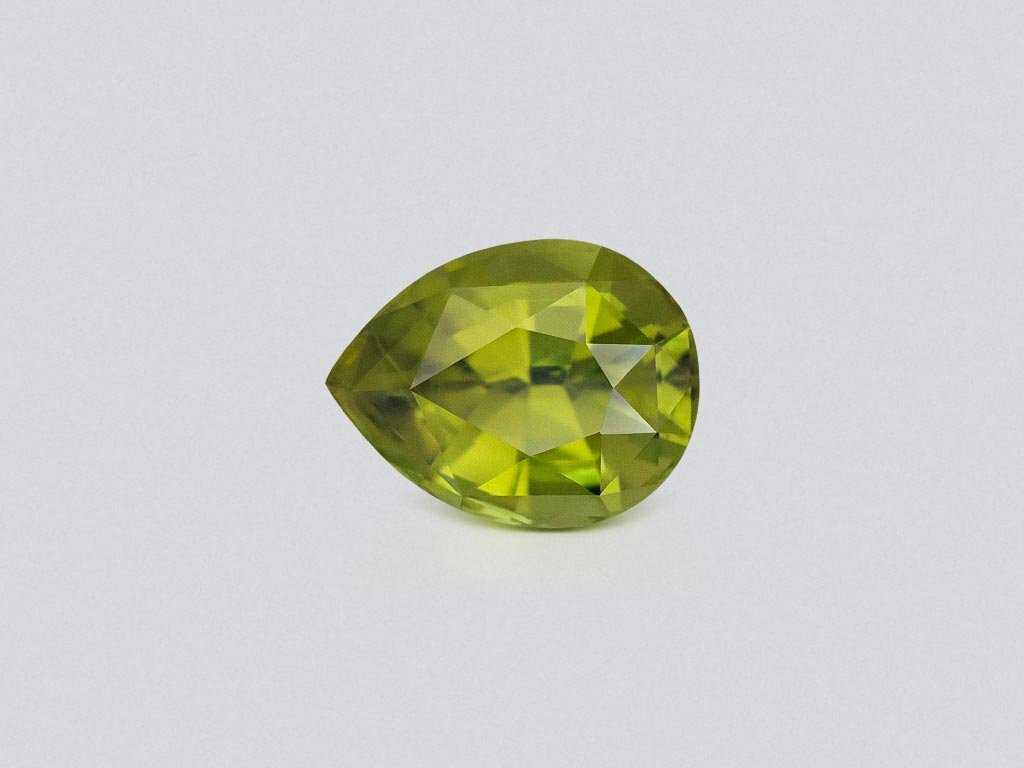 Yellow-green tourmaline in pear cut 2.31 carats, Afghanistan Image №1