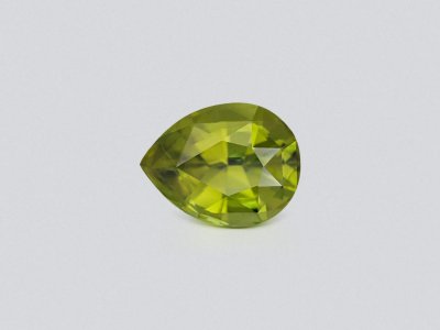 Yellow-green tourmaline in pear cut 2.31 carats, Afghanistan photo