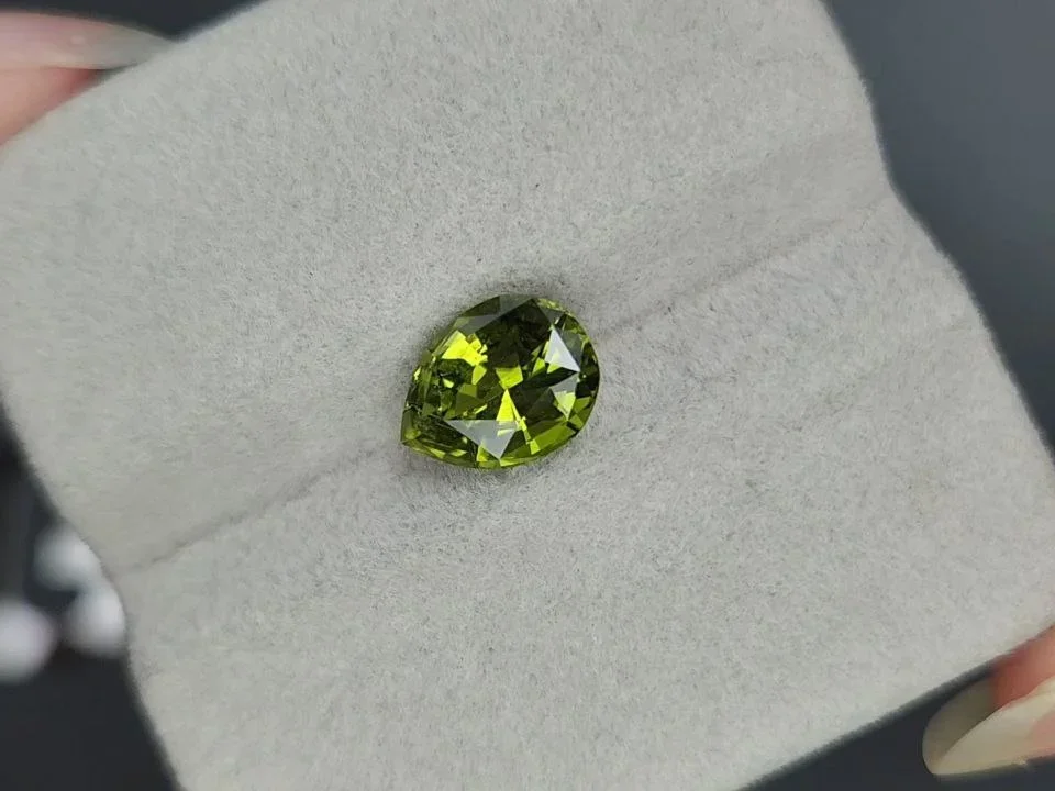 Yellow-green tourmaline in pear cut 2.31 carats, Afghanistan Image №4