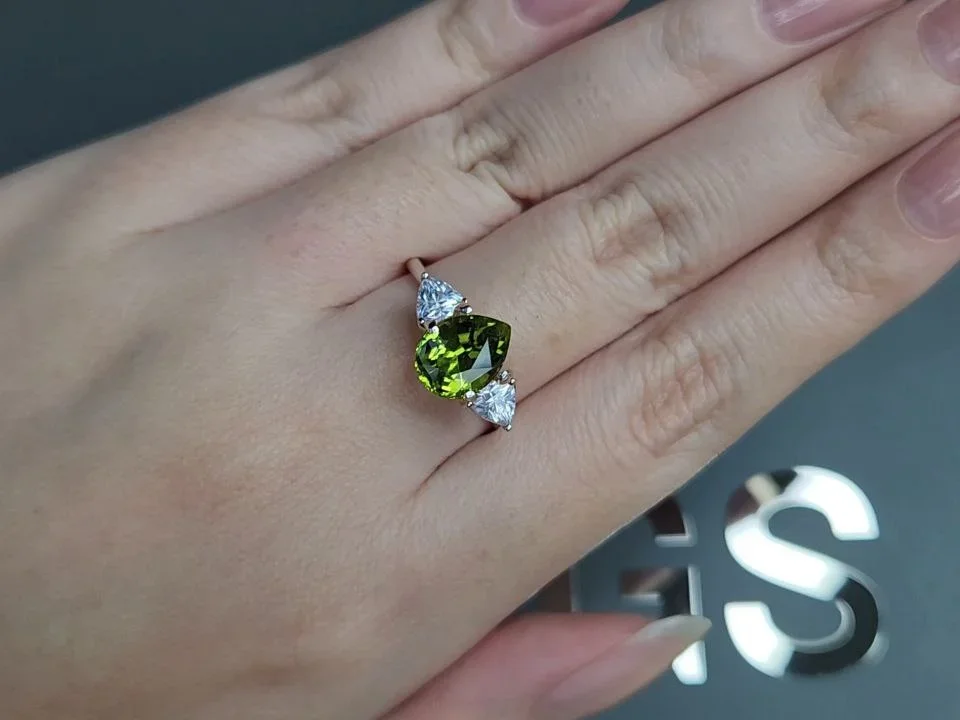 Yellow-green tourmaline in pear cut 2.31 carats, Afghanistan Image №5