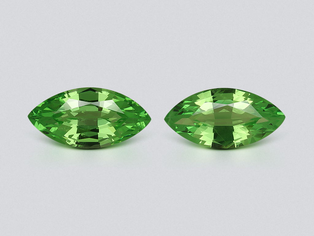 Pair of tsavorites Intense Green marquise cut 1.59 carats, Tanzania Image №1