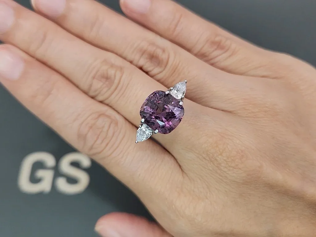 Purple spinel cushion cut 7.08 carats, Burma Image №5