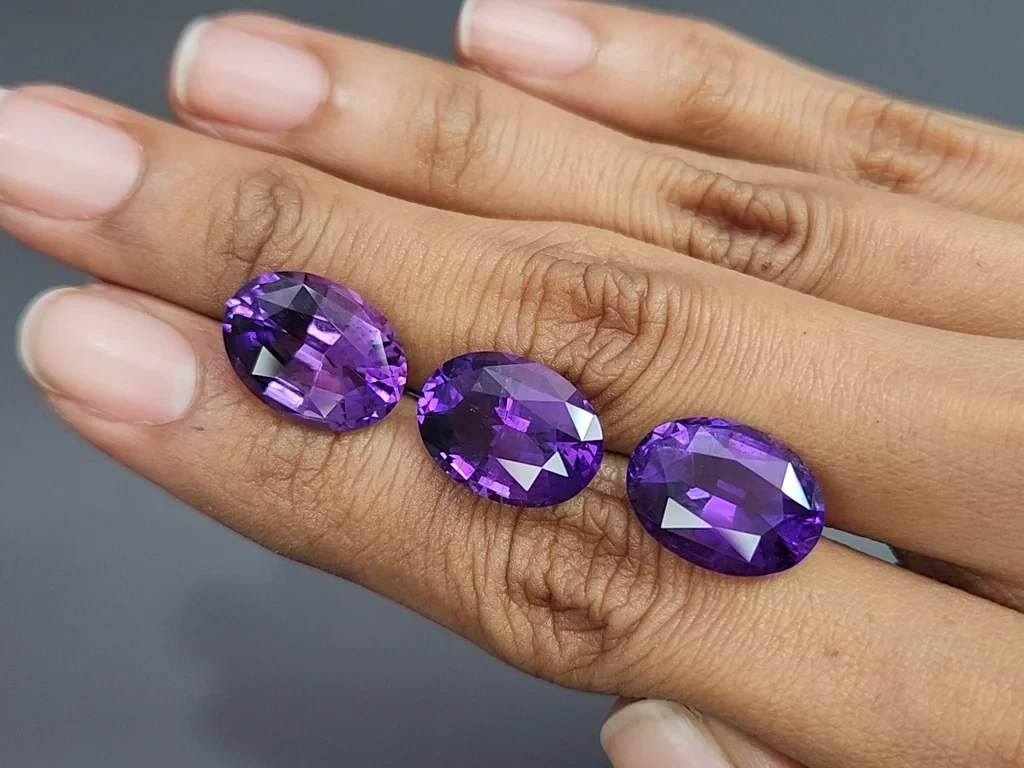 Set of amethysts oval cut 19.59 carats, Brazil Image №2
