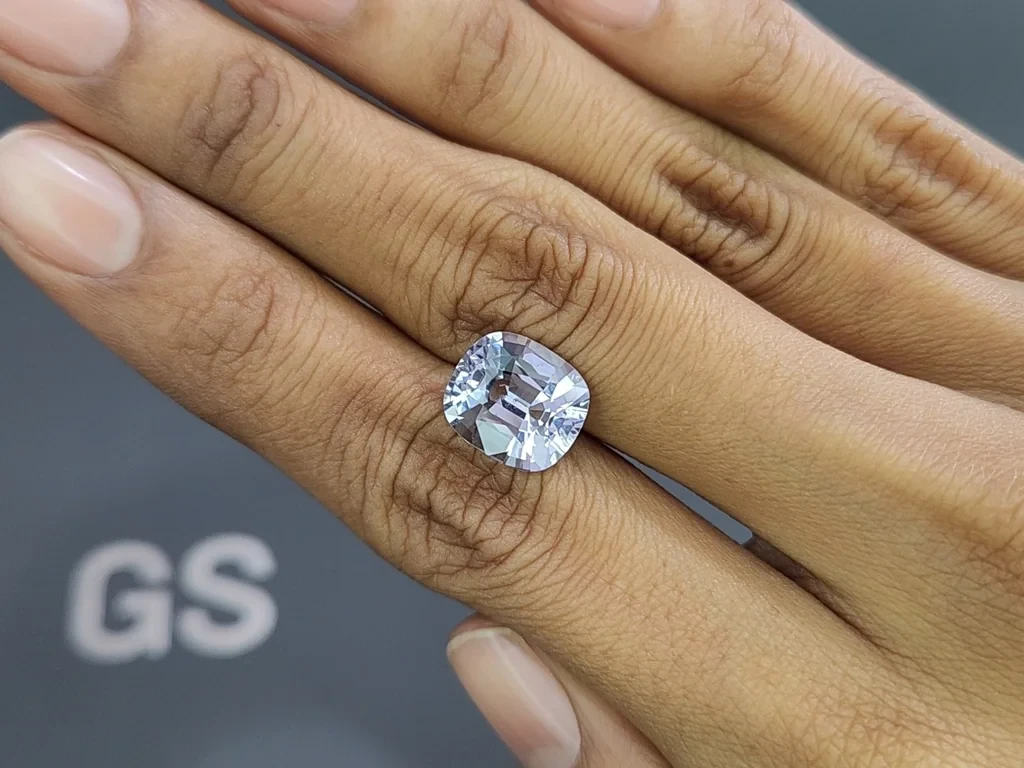 Steel Grey Vibrant spinel in cushion cut 5.84 carats, Burma  Image №2