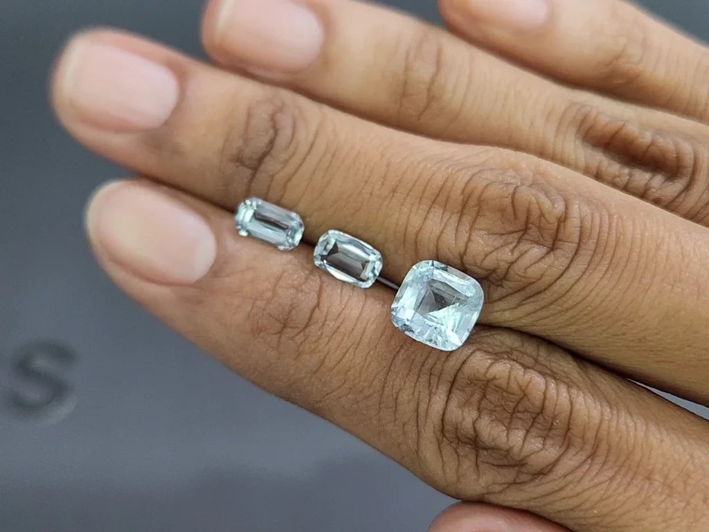 Set of aquamarines cushion cut 3.51 carats, Madagascar Image №2