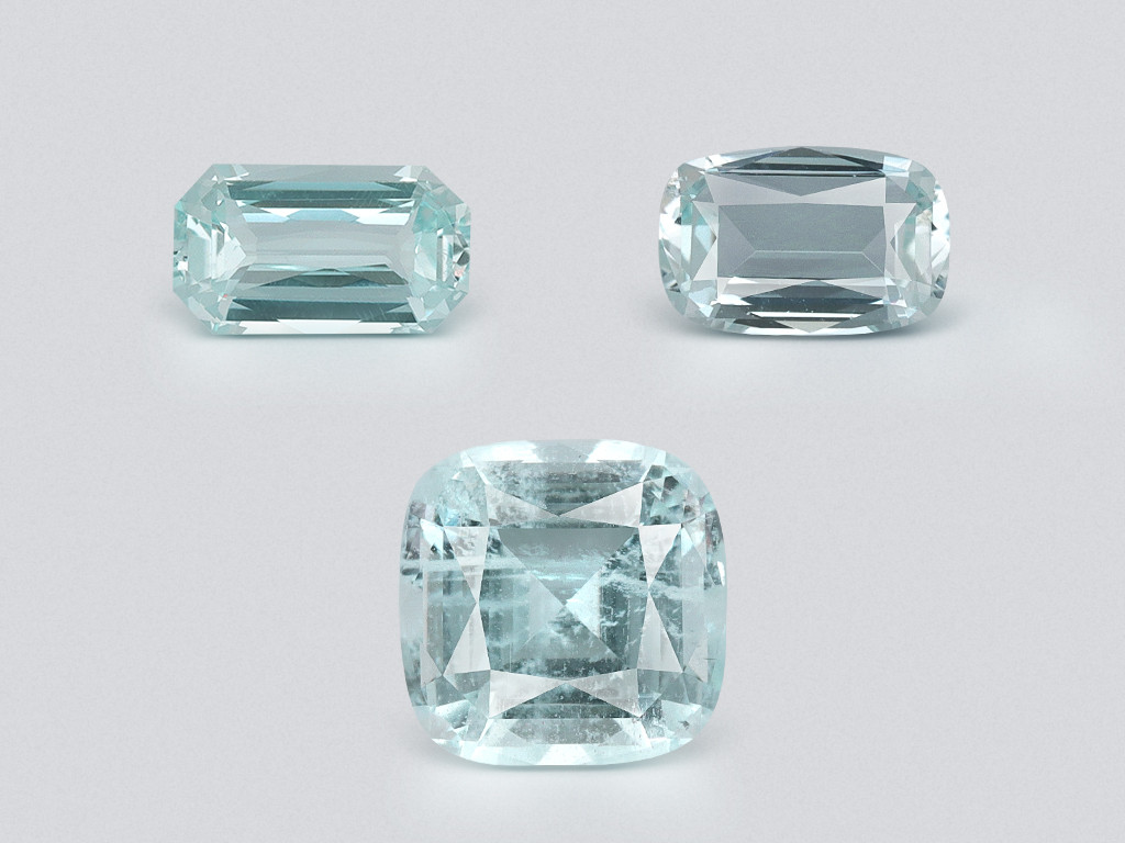 Set of aquamarines cushion cut 3.51 carats, Madagascar Image №1