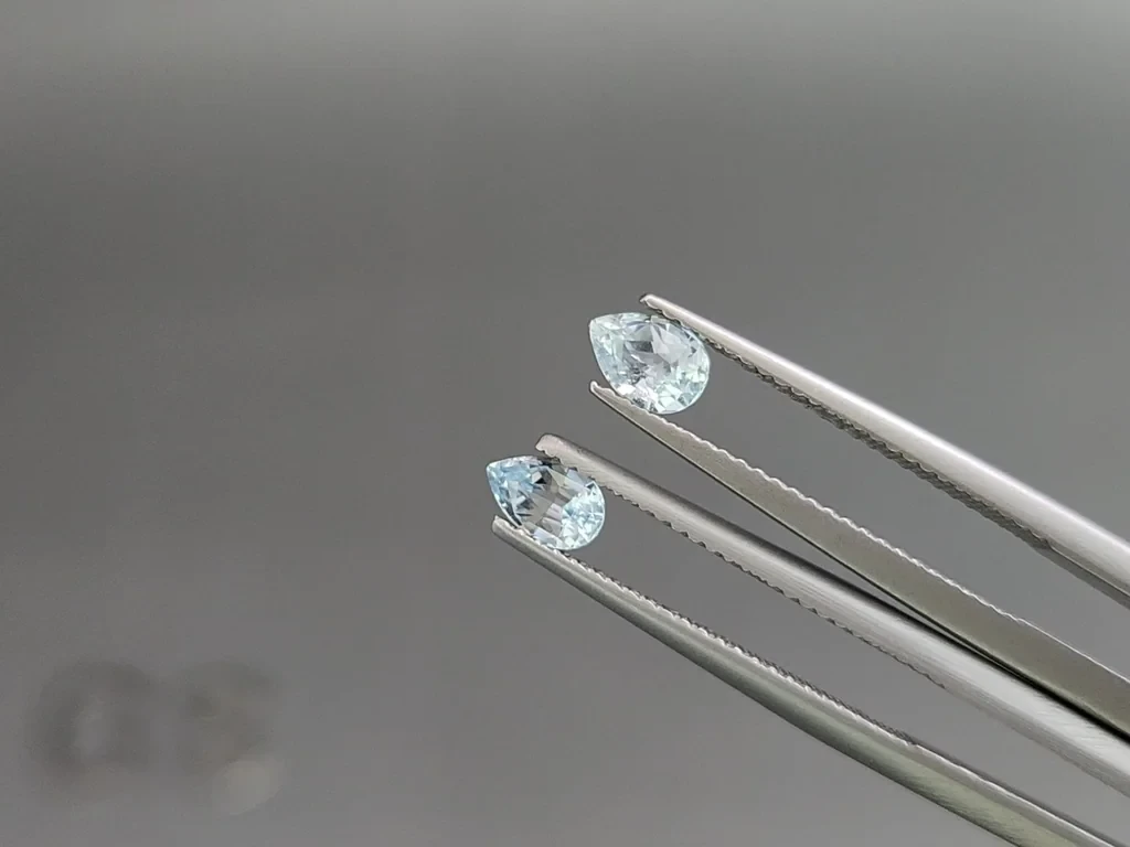 Set of aquamarines in pear cut 1.45 carats, Madagascar Image №4