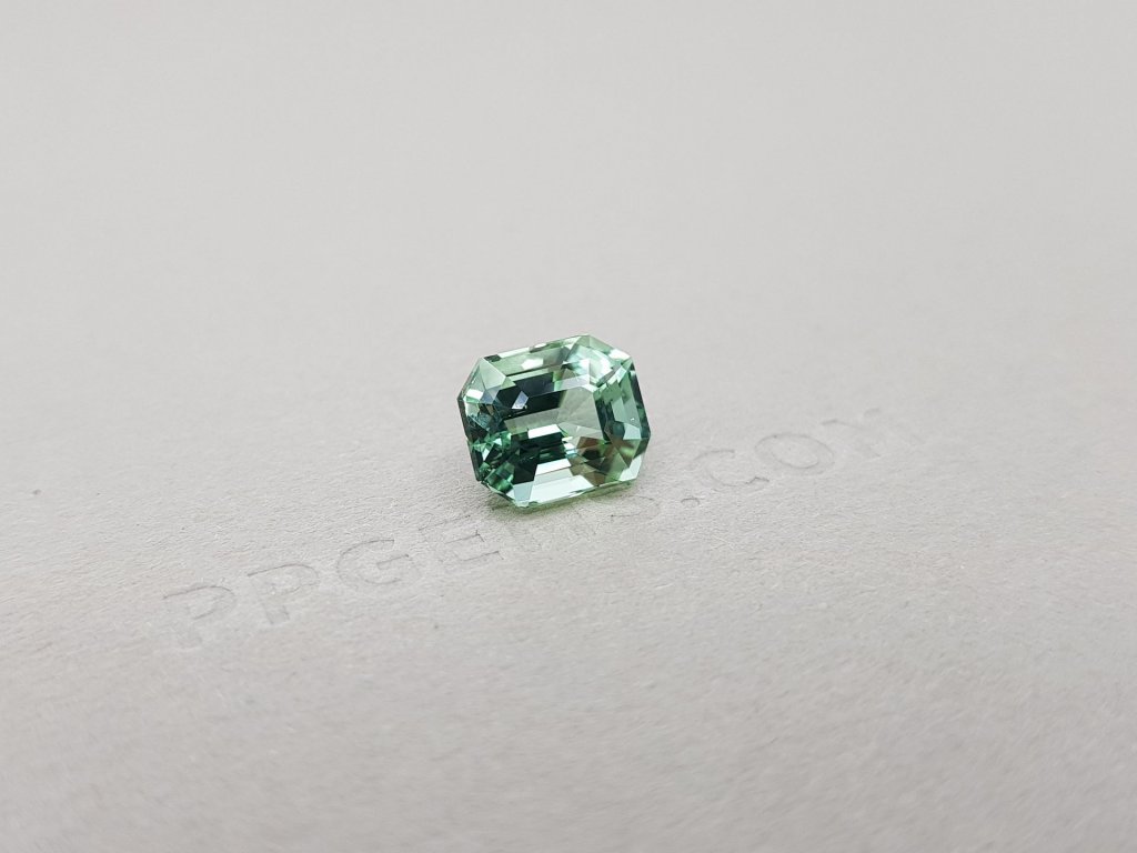 Natural blue-green tourmaline octagon cut 3.70 ct Image №2