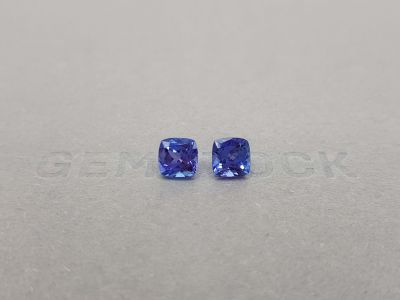 Pair of cushion cut tanzanites 2.59 ct photo