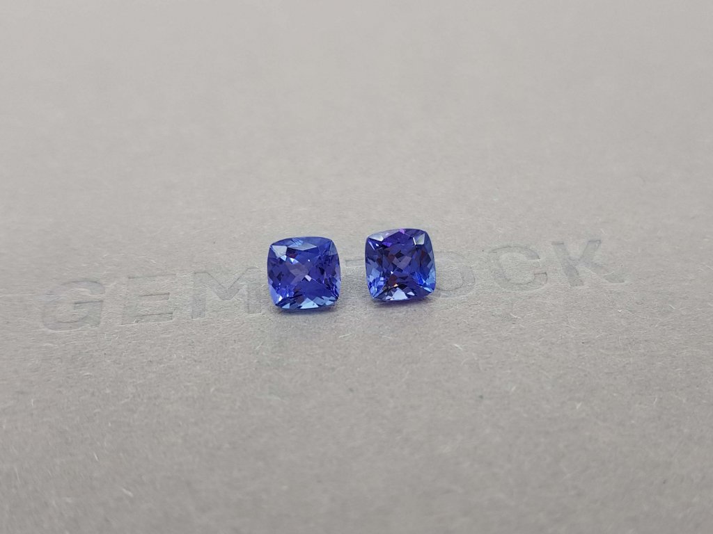 Pair of cushion cut tanzanites 2.59 ct Image №2