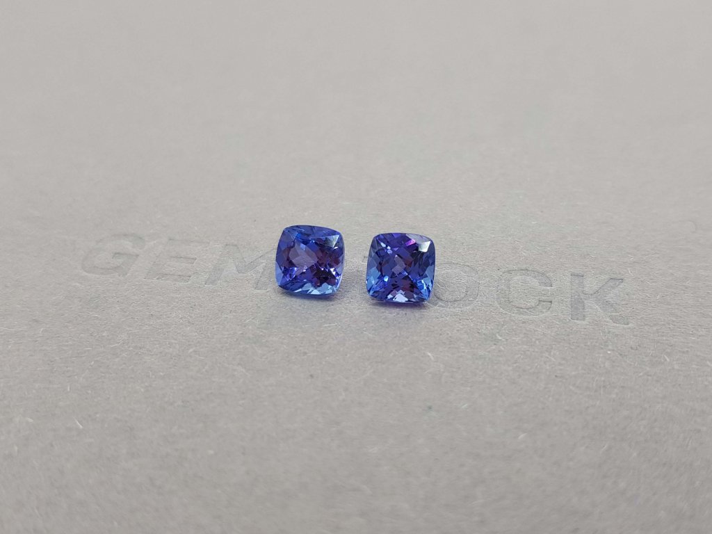 Pair of cushion cut tanzanites 2.59 ct Image №3