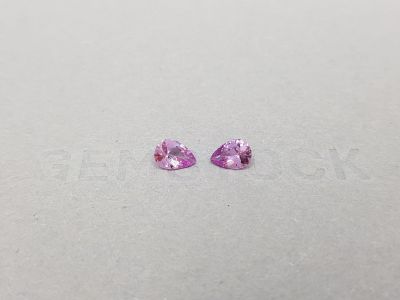 Pair of purple pear cut Madagascar sapphires 1.13 ct photo