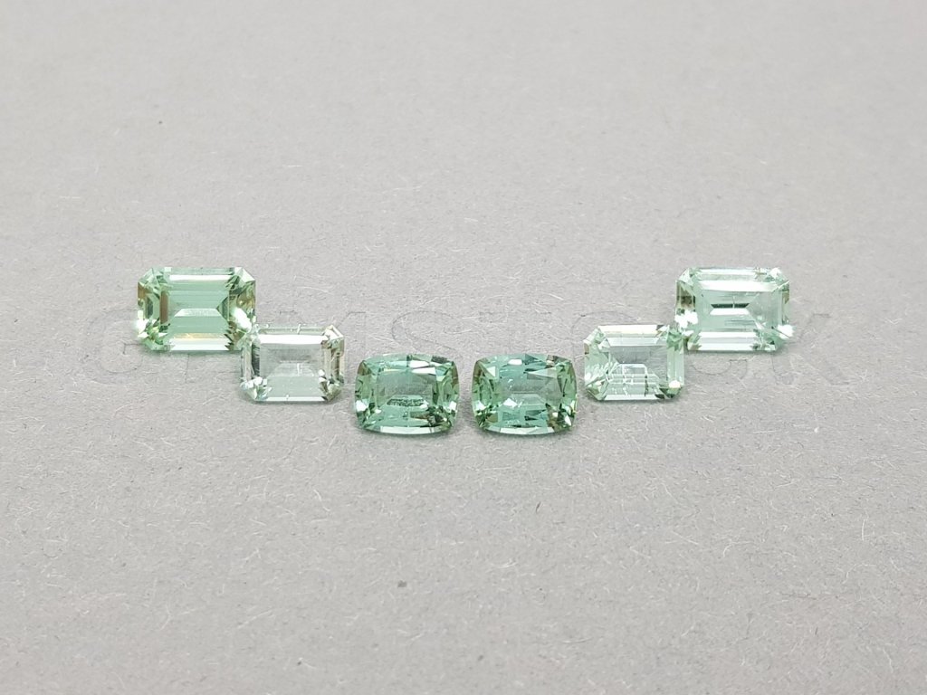 Set of light green tourmalines in various cuts 5.85 ct Image №1