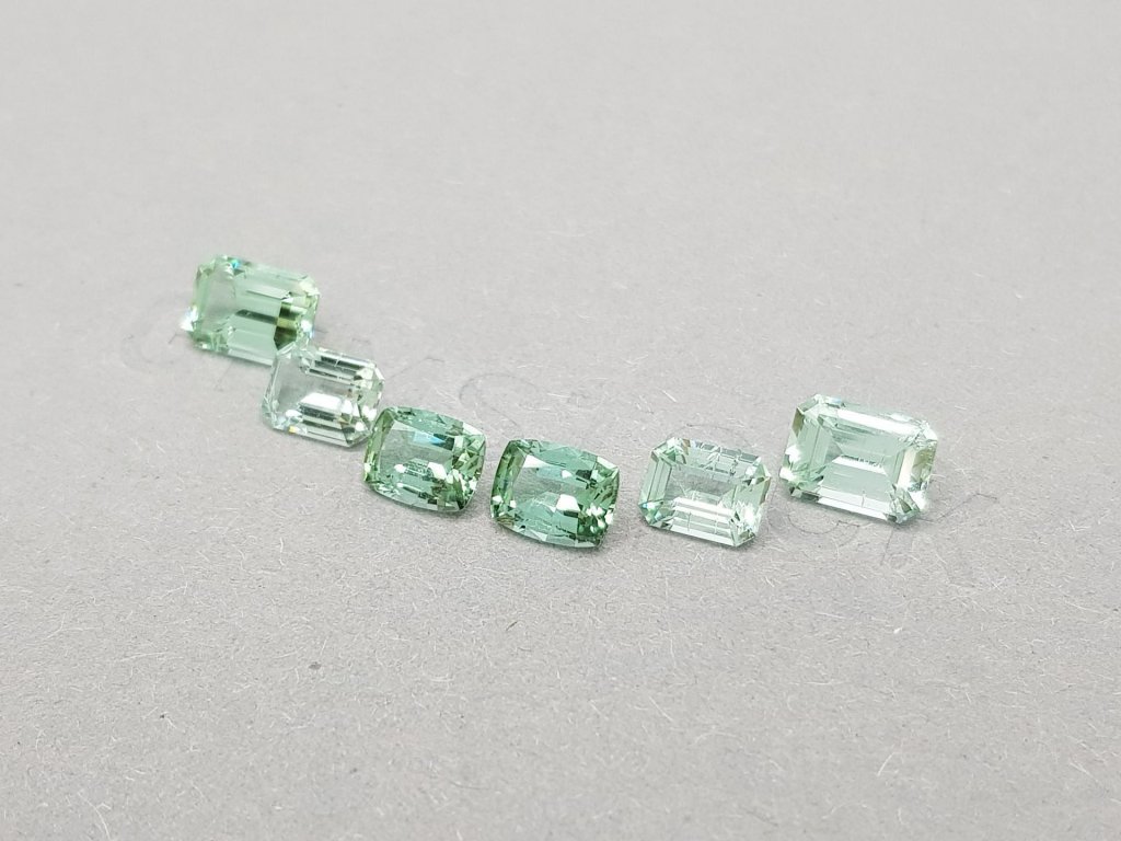 Set of light green tourmalines in various cuts 5.85 ct Image №3