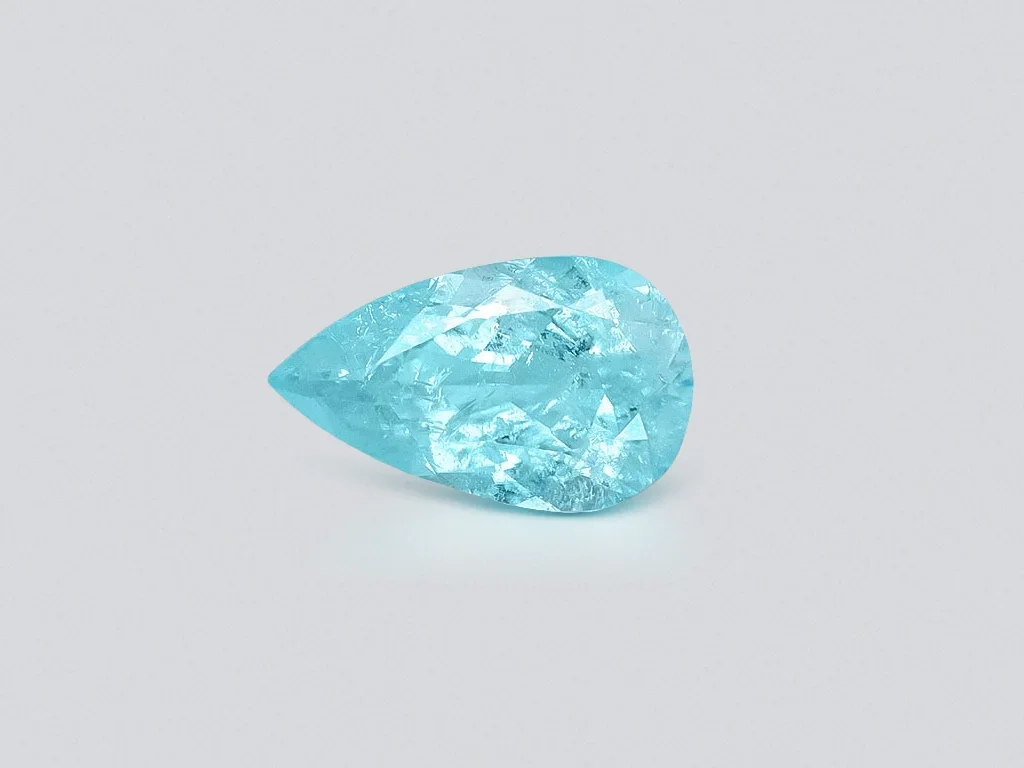 Rare neon blue Brazilian Paraiba tourmaline in pear cut 2.59 carats Image №1