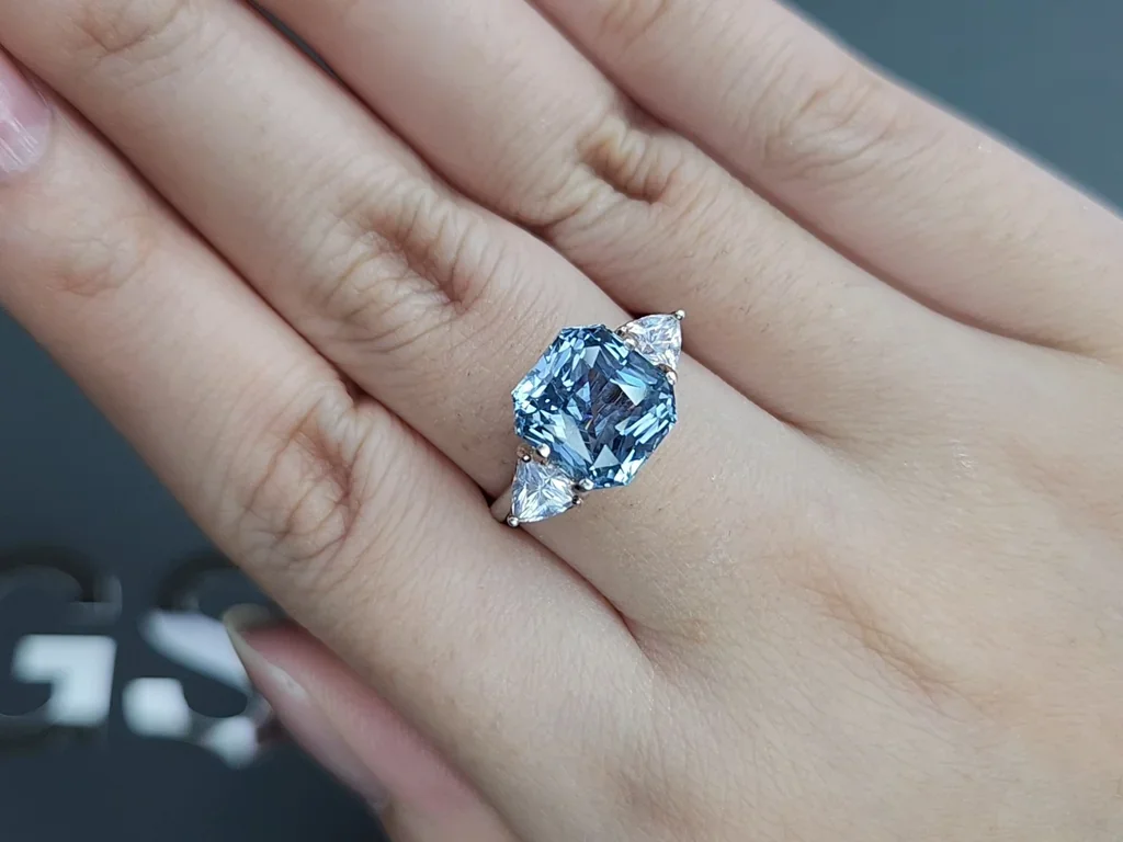 Unheated Teal sapphire in radiant cut 5.72 carats, Madagascar Image №5