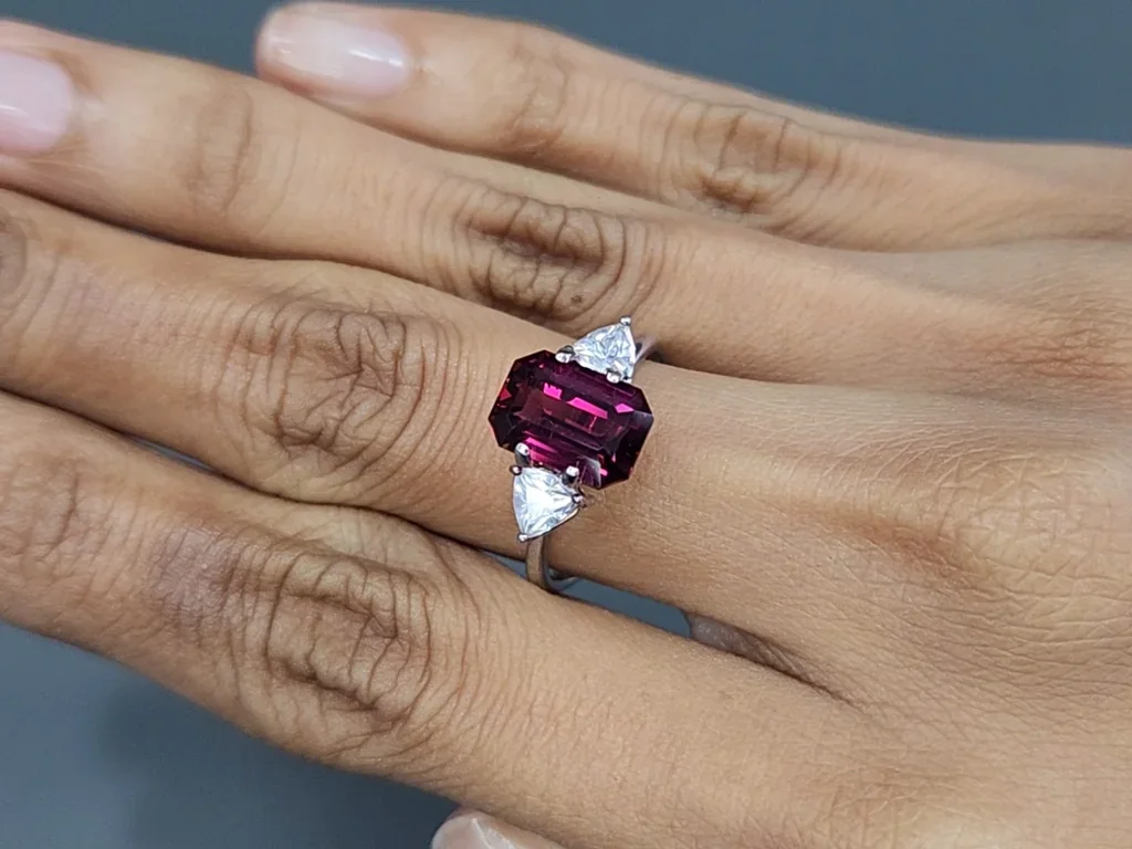 Garnet rhodolite octagon cut 3.77 carats, Tanzania Image №5