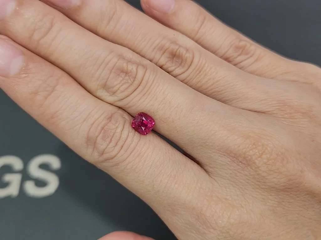 Unheated ruby Pigeon blood cushion cut 1.53 carats, Tanzania  Image №2