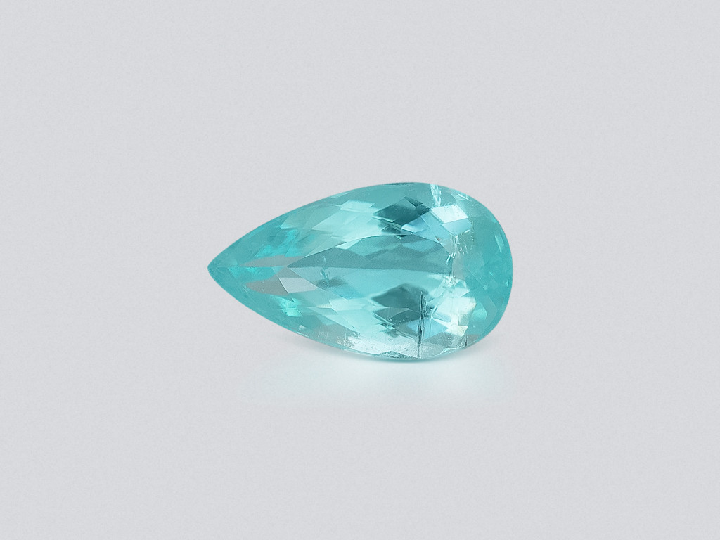 Neon Paraiba tourmaline greenish blue pear cut 1.55 carats, Mozambique Image №1