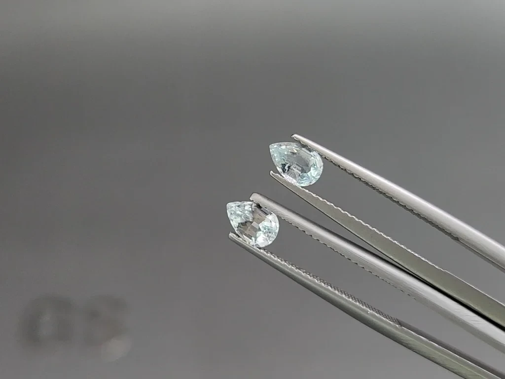 Set of aquamarines pear cut 1.30 carats, Madagascar Image №4