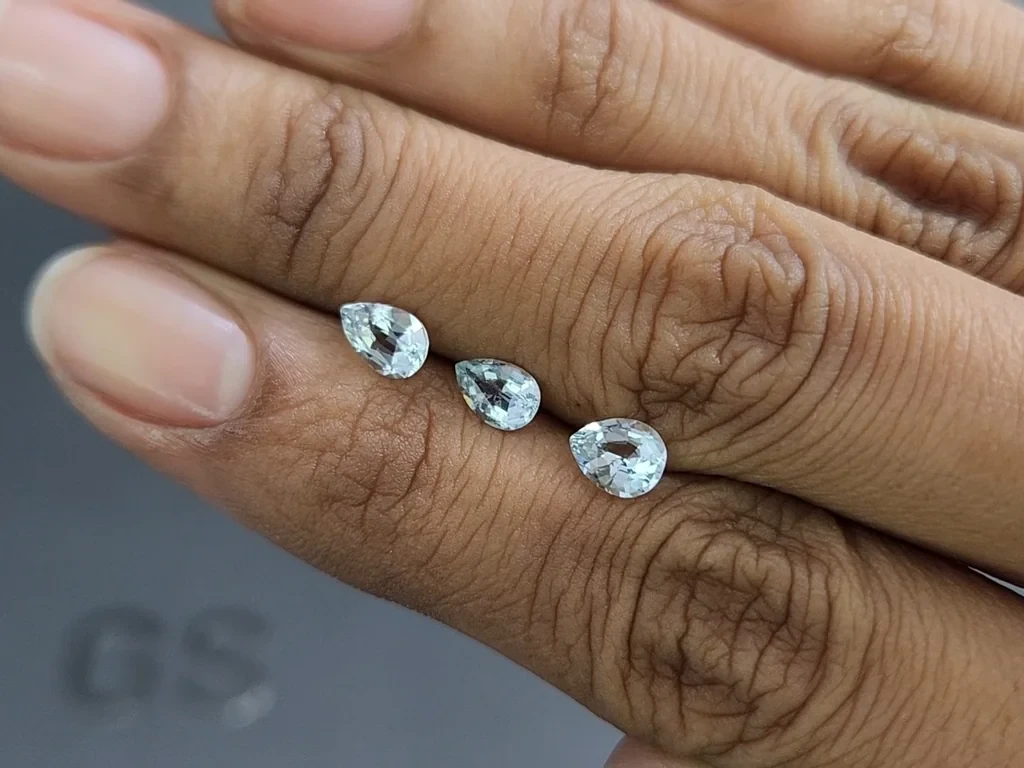 Set of aquamarines pear cut 1.30 carats, Madagascar Image №2