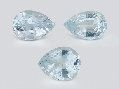 Set of aquamarines pear cut 1.30 carats, Madagascar photo