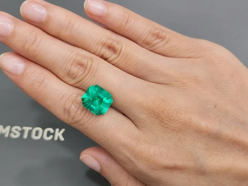 Intense Green Colombian emerald 7.90 carats in octagon cut Image №2