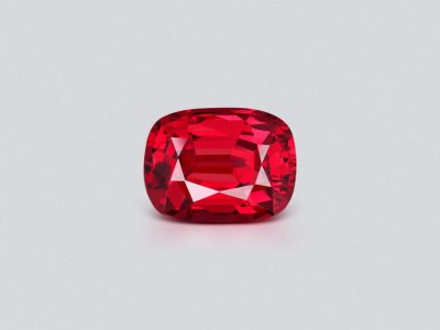 Beyond rare Vibrant Red Vietnamese spinel in cushion cut 7.42 carats, Luc Yen  photo