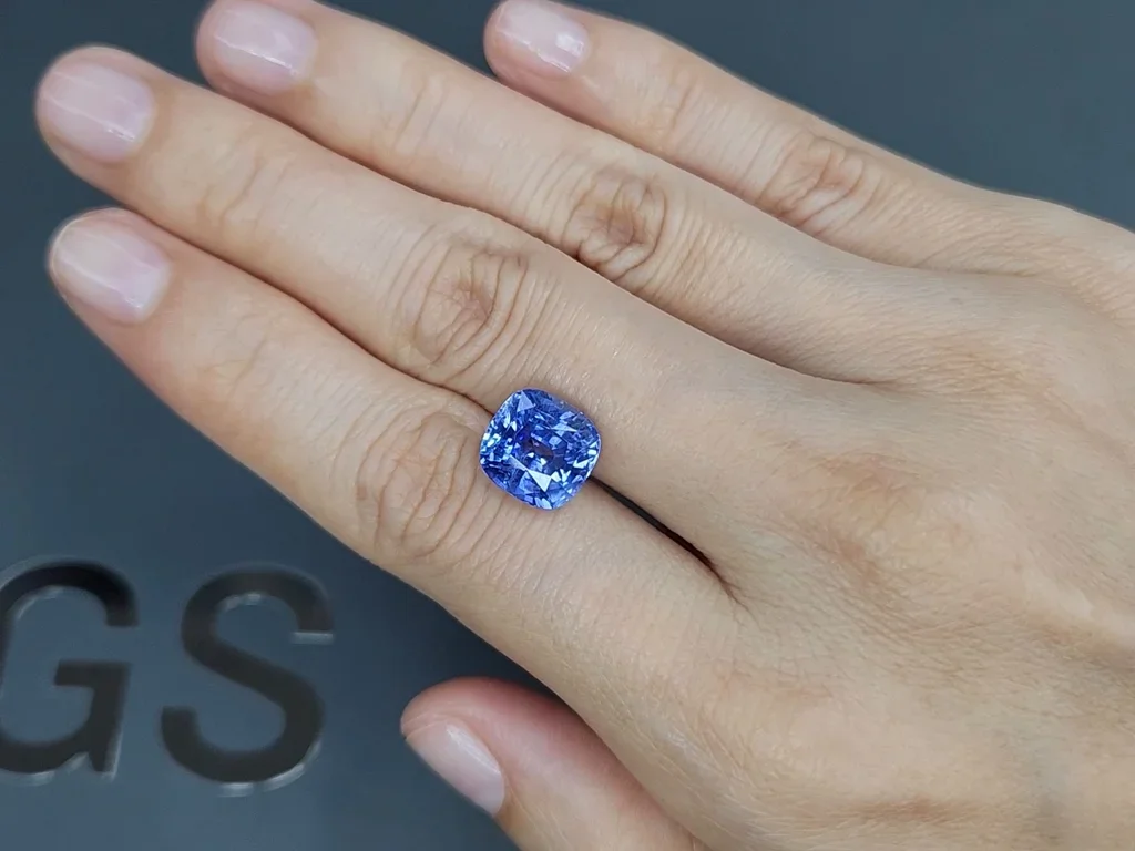 Unheated cushion cut Cornflower Blue sapphire 6.83 carats, Sri Lanka Image №2