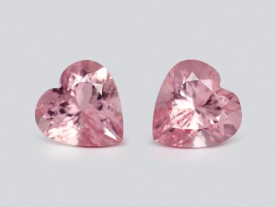 Pair of heart shaped pink morganites 6.28 carats, Madagascar  photo