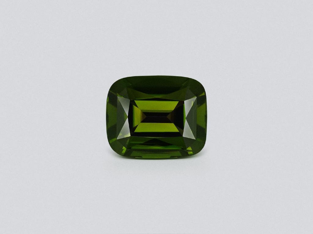Deep green chrome tourmaline in cushion cut 4.08 carats, Pakistan  Image №1