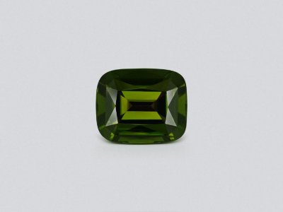 Deep green chrome tourmaline in cushion cut 4.08 carats, Pakistan  photo