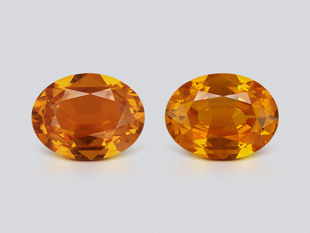 Pair of mandarin spessartines oval cut 3.19 carats, Nigeria Image №1