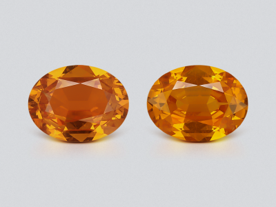 Pair of mandarin spessartines oval cut 3.19 carats, Nigeria photo