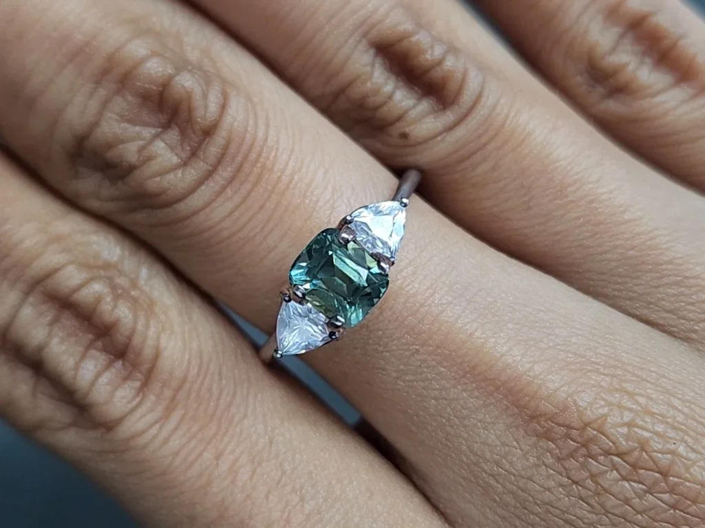 Sapphire Teal cushion cut 1.77 carats, Madagascar Image №5