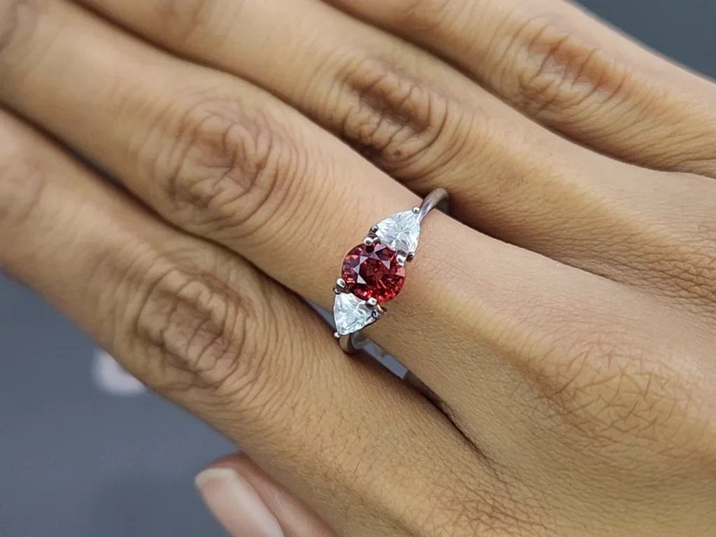 Spinel orange red oval cut 1.13 carats, Vietnam Image №5