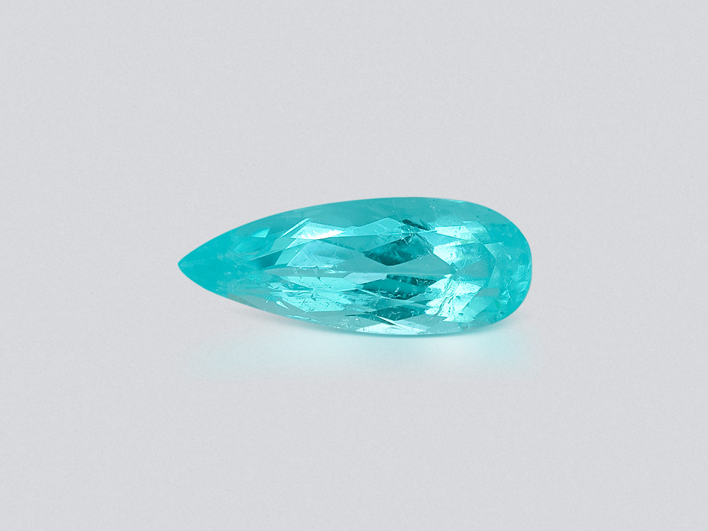 Neon Paraiba tourmaline greenish blue pear cut 1.16 carats, Mozambique Image №1