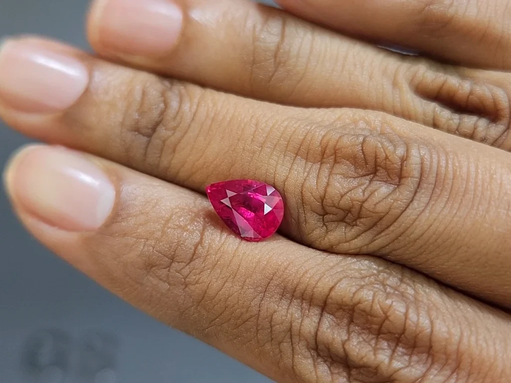 Unheated ruby pear cut 2.53 carats, Mozambique Image №2