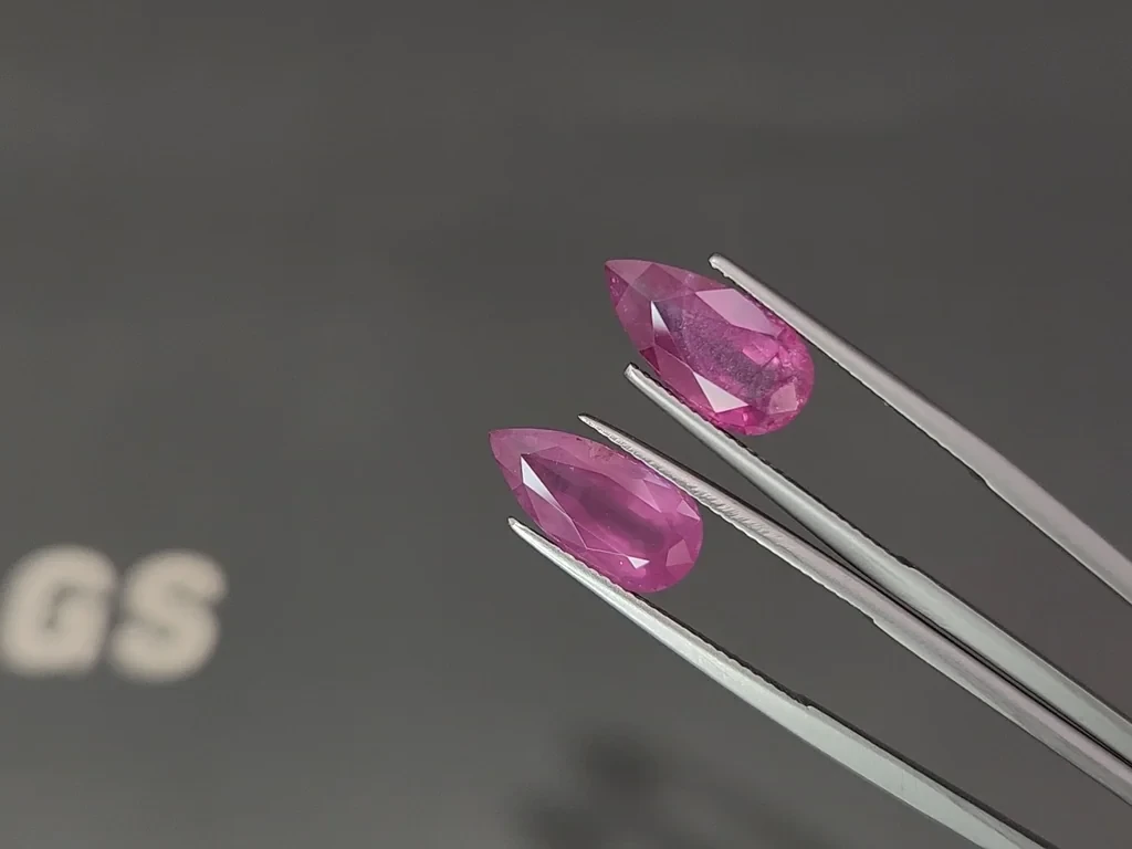 Pair of pink spinels pear cut 8.03 carats, Tanzania Image №4