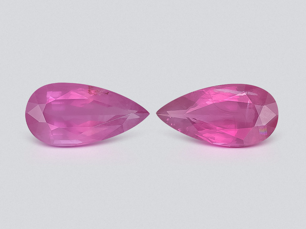 Pair of pink spinels pear cut 8.03 carats, Tanzania Image №1